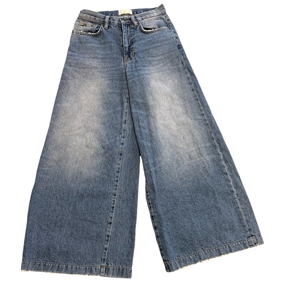 Current Elliott The Dusty Wide Leg Crop Jeans Womens 25 High Rise
